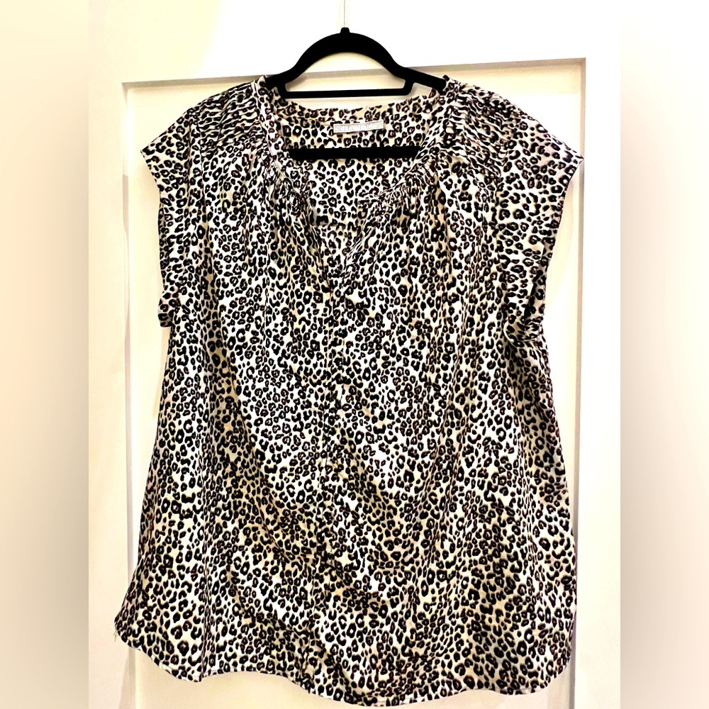 Anthropologie Daniel Rainn Cecelia Pleated Shoulder Blouse, Plus Size